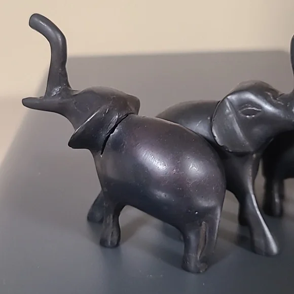 Elephant Metal Card Holders Photo Display Figure Business Card Dining Animal Set - Picture 4 of 4